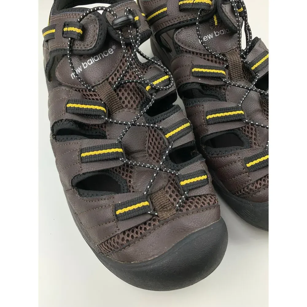 New Balance Appalachian Closed Toe Sandals Brown Faux Leather Men's 12 Wide